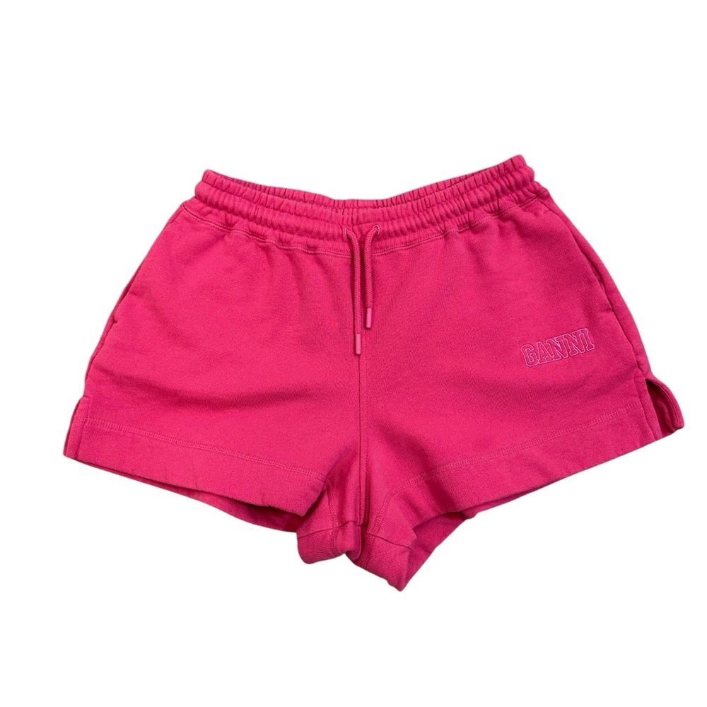 GANNI Drawstring Shorts in Pink Size M